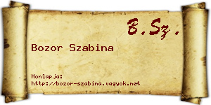 Bozor Szabina névjegykártya